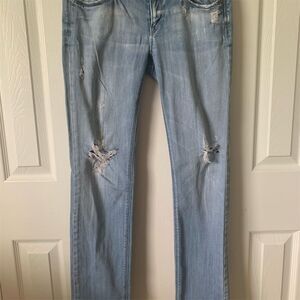 Loft Women's‎ Distressed Light Wash Denim Jeans Blue 6P